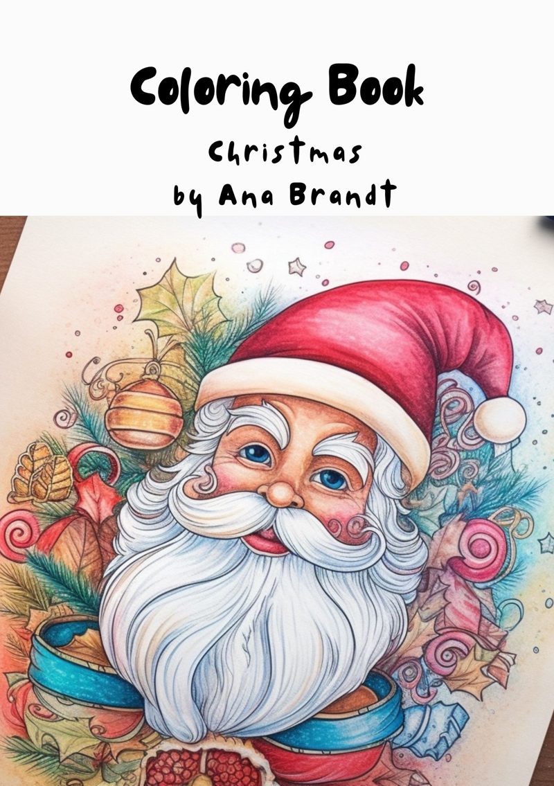 A smiling Santa from the Christmas coloring book